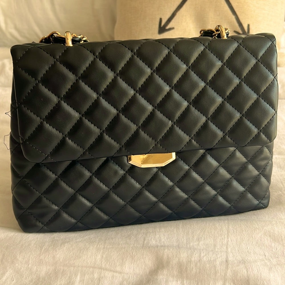 Quilted black handbag